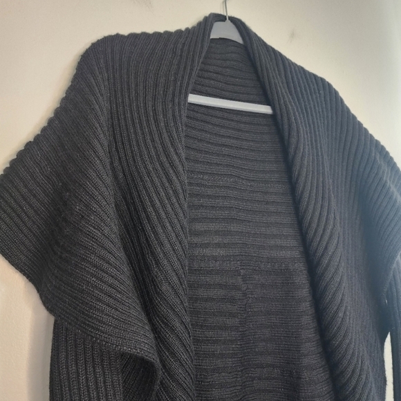 Peruvian Link Alpaca Collection Black Knit Open Cardigan Neutral Natural Country - Picture 6 of 15